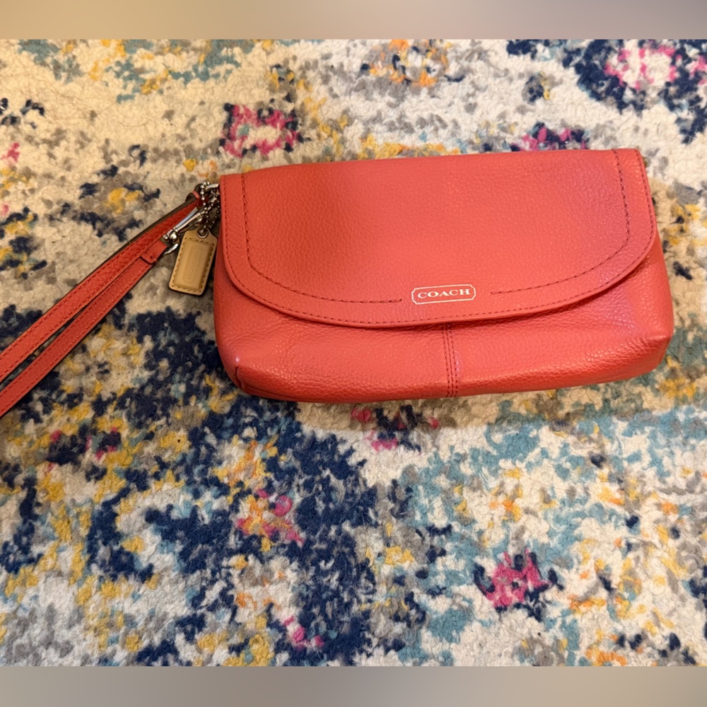 Coach Coral Leather Wristlet